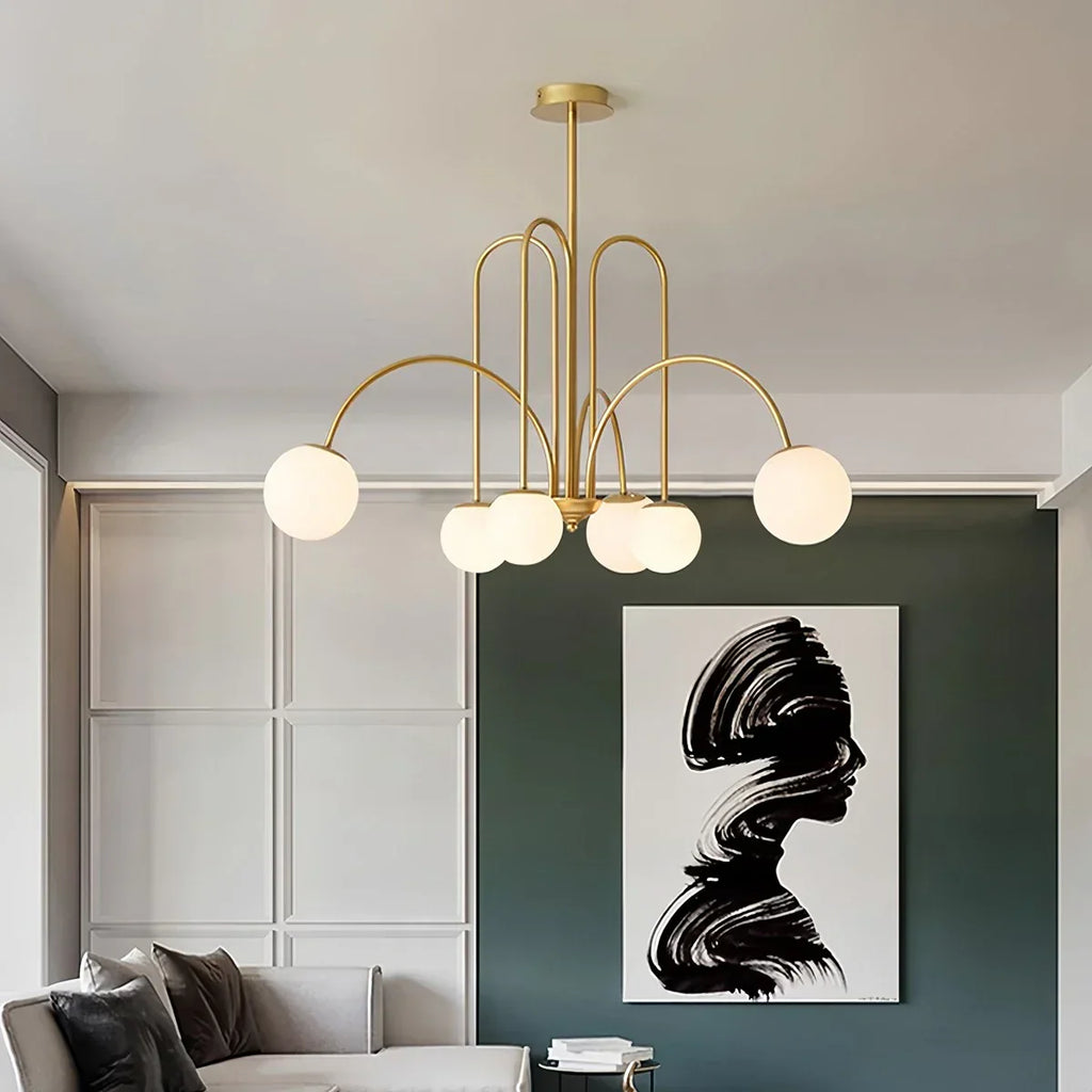 Avi Glass Chandelier With Double Layer Design Contemporary Ceiling Light