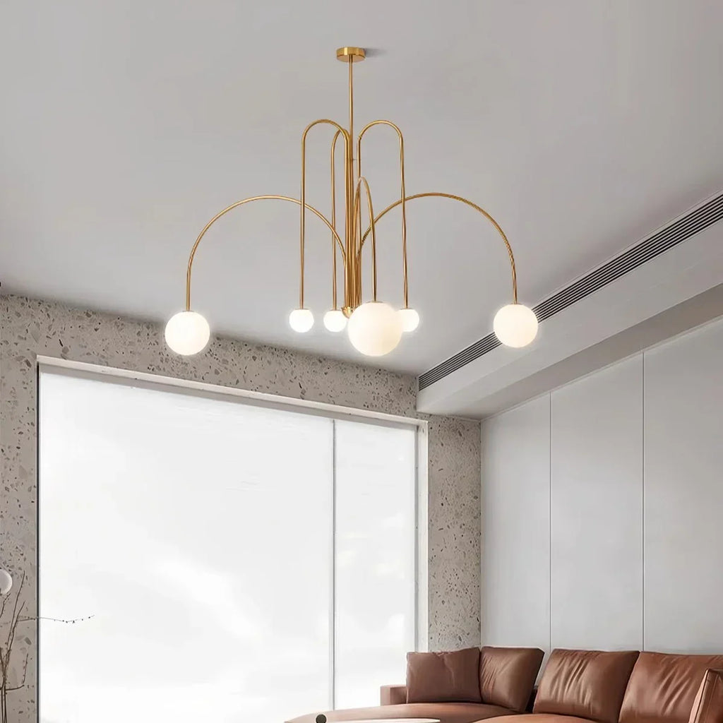 Avi Glass Chandelier With Double Layer Design Contemporary Ceiling Light