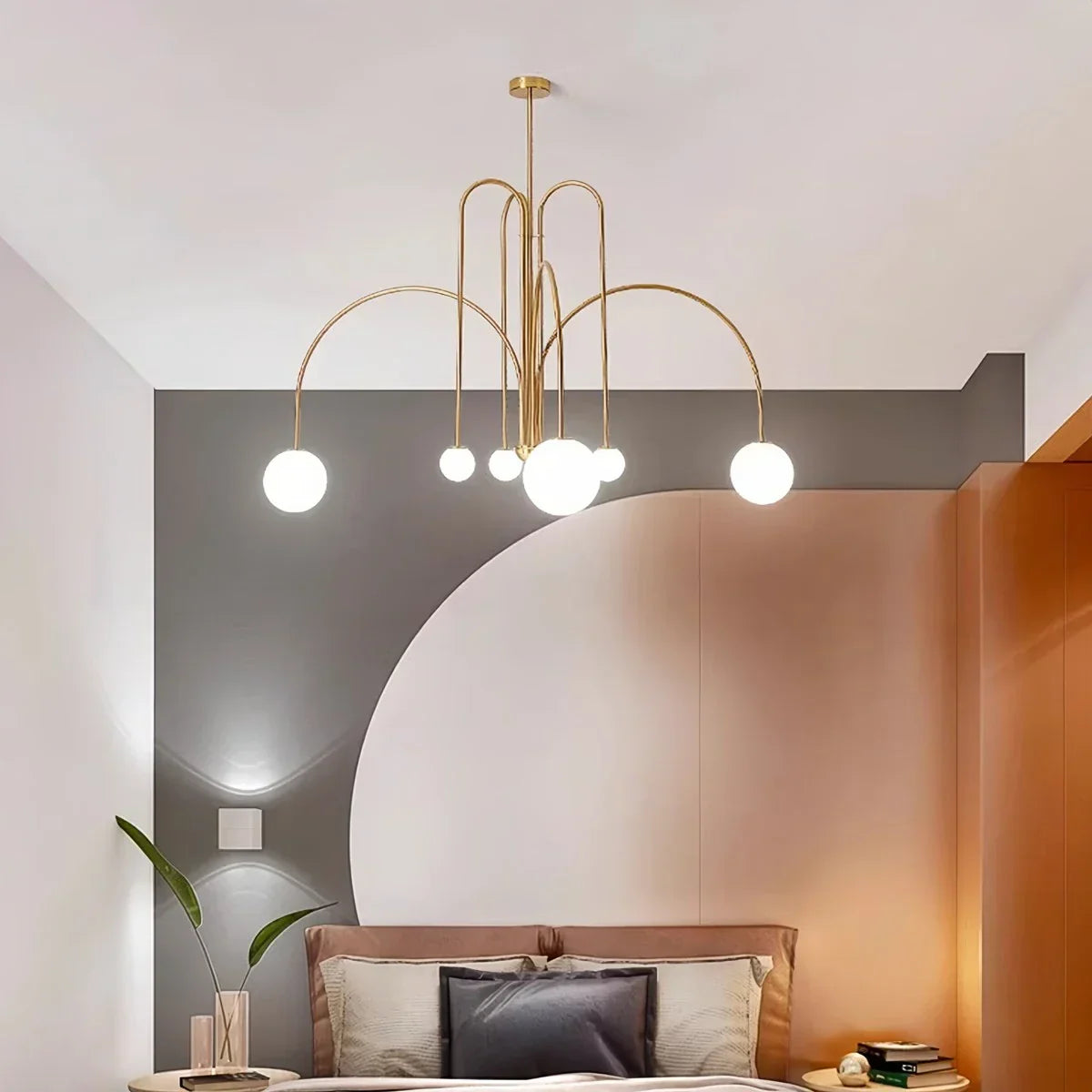 Avi Glass Chandelier With Double Layer Design Contemporary Ceiling Light