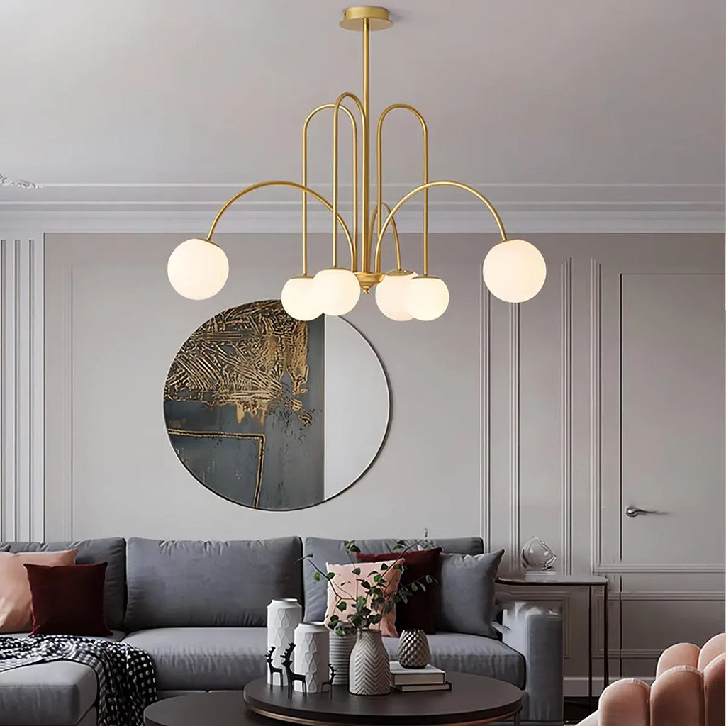 Avi Glass Chandelier With Double Layer Design Contemporary Ceiling Light