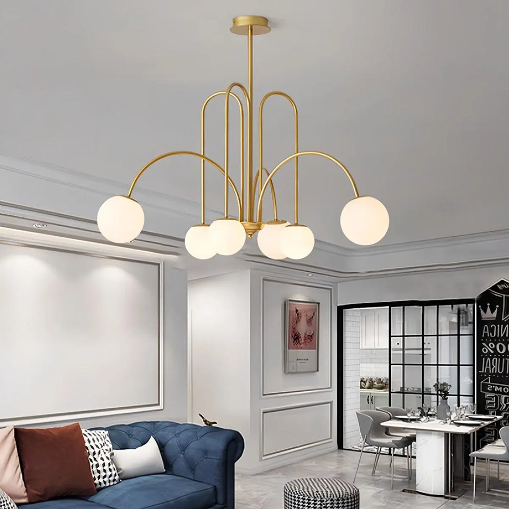 Avi Glass Chandelier With Double Layer Design Contemporary Ceiling Light