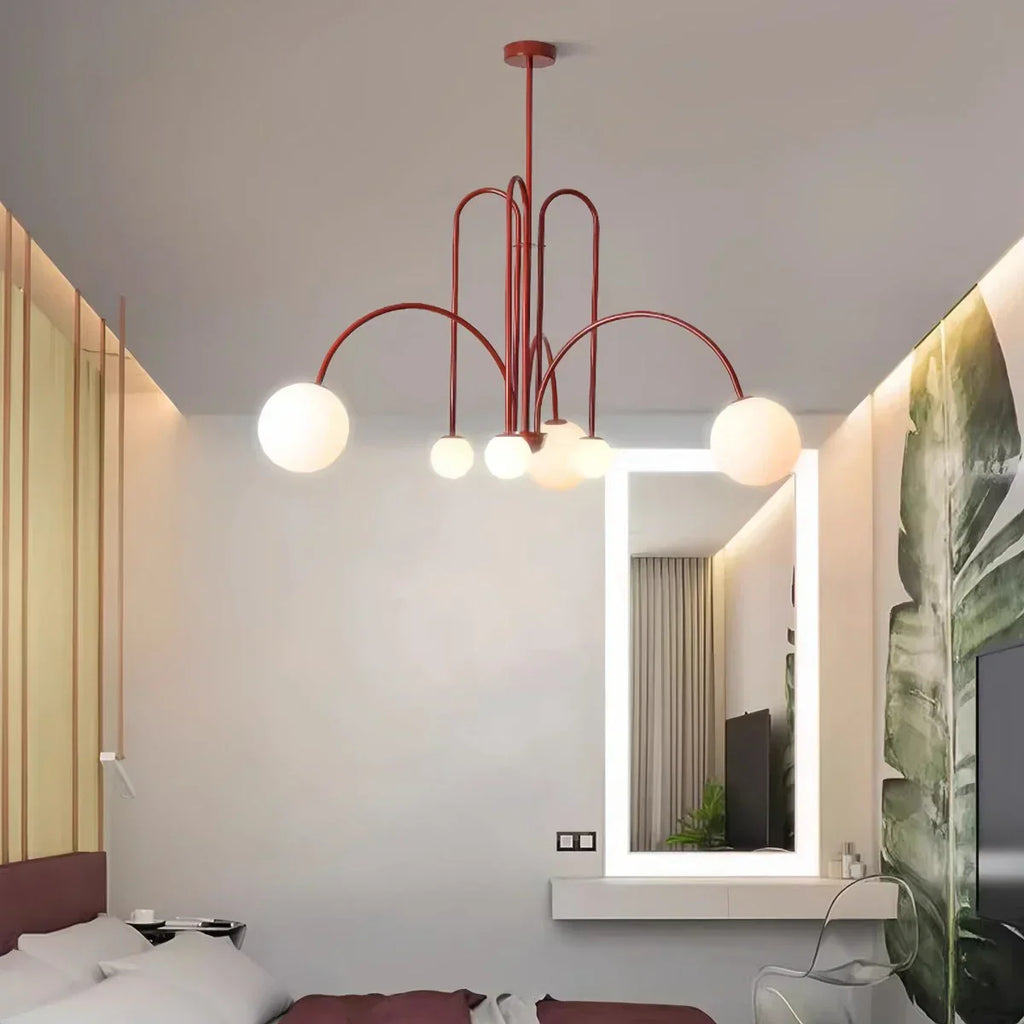 Avi Glass Chandelier With Double Layer Design Contemporary Ceiling Light