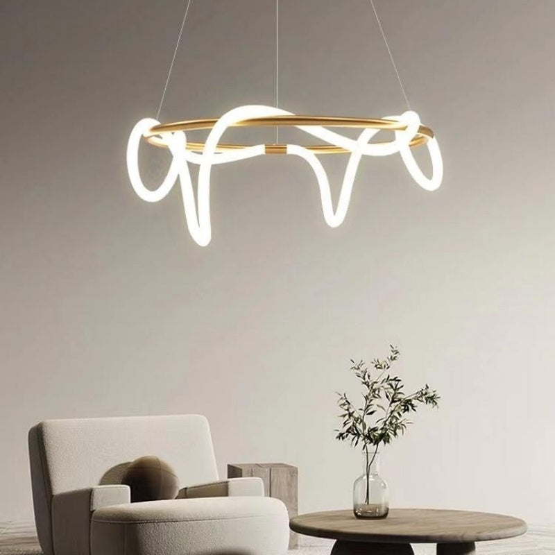 Pendellampe med lang slange for spisestue, moderne LED-armatur