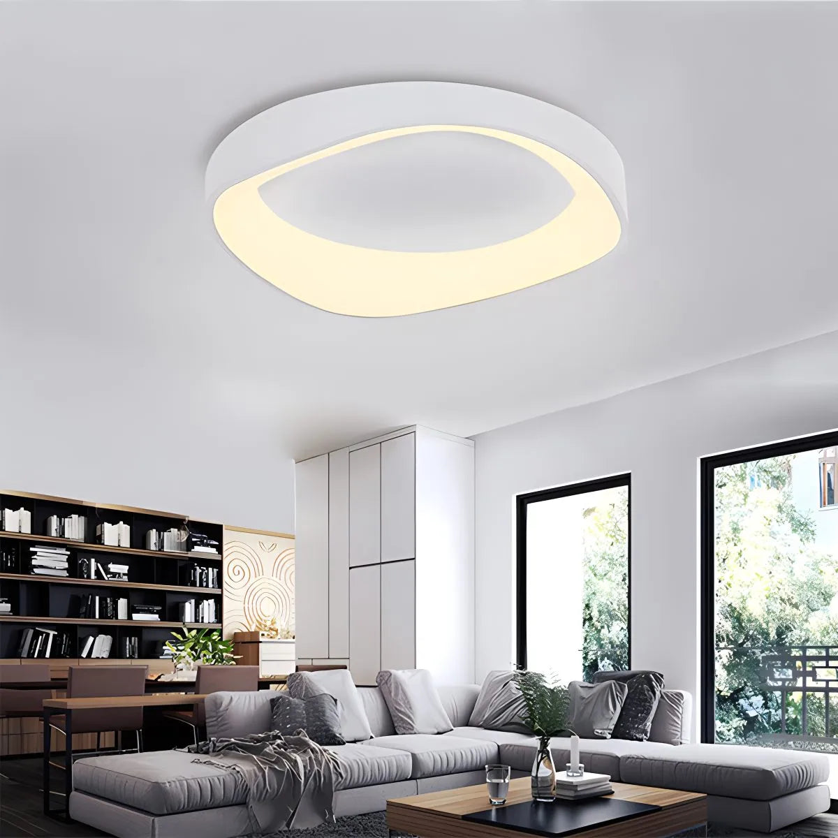 Scandinavian Inspired Ceiling Light With Acrylic Circle Design For Bedroom