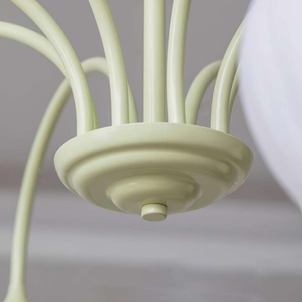 Romantic Tulip Chandelier With Matcha Green Finish