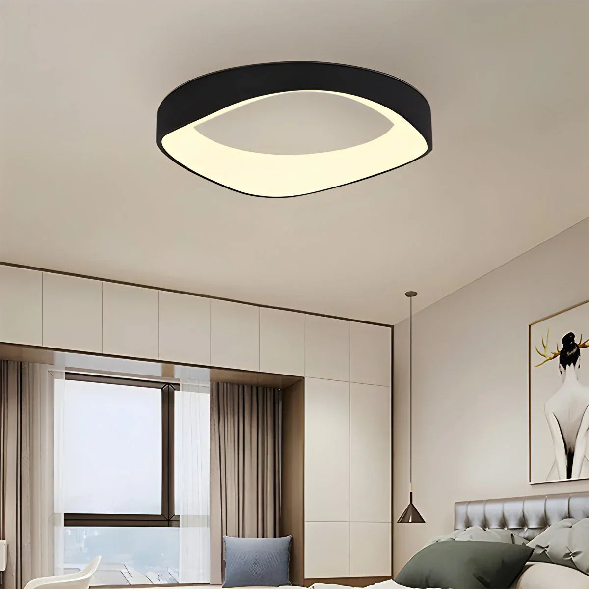 Scandinavian Inspired Ceiling Light With Acrylic Circle Design For Bedroom