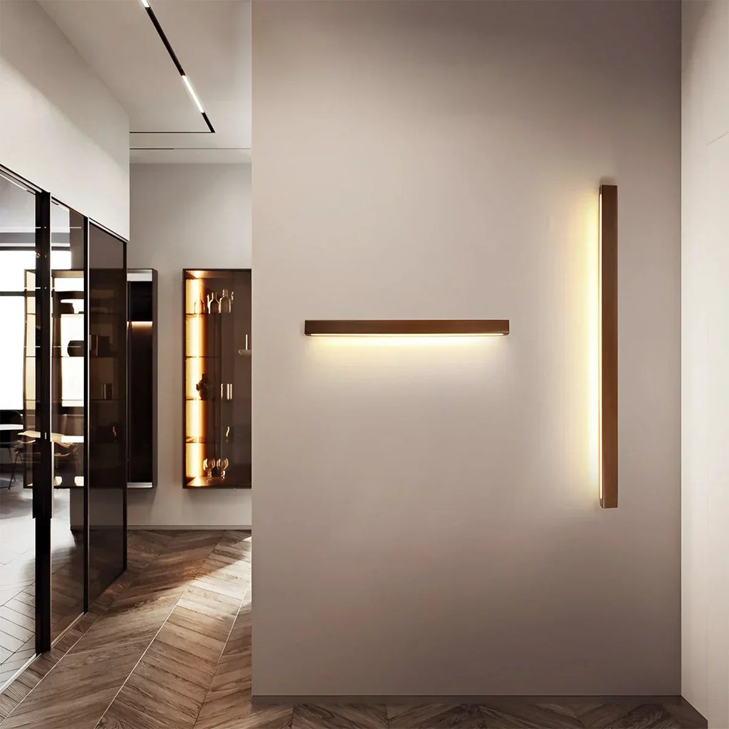 Arlo Linear Wood Wall Light For Hallways, Slim Modern Fixture