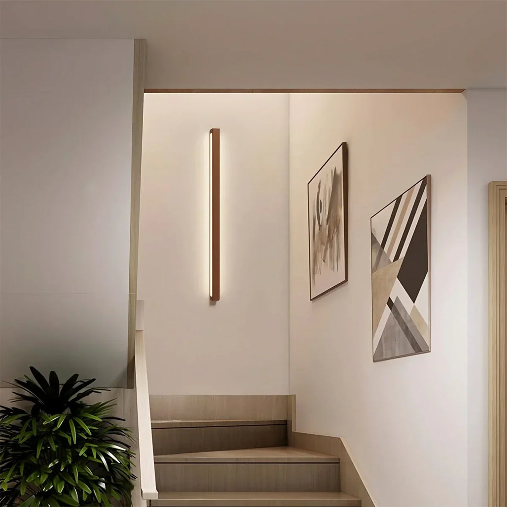 Arlo Linear Wood Wall Light For Hallways, Slim Modern Fixture