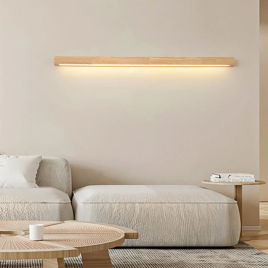 Arlo Linear Wood Wall Light For Hallways, Slim Modern Fixture