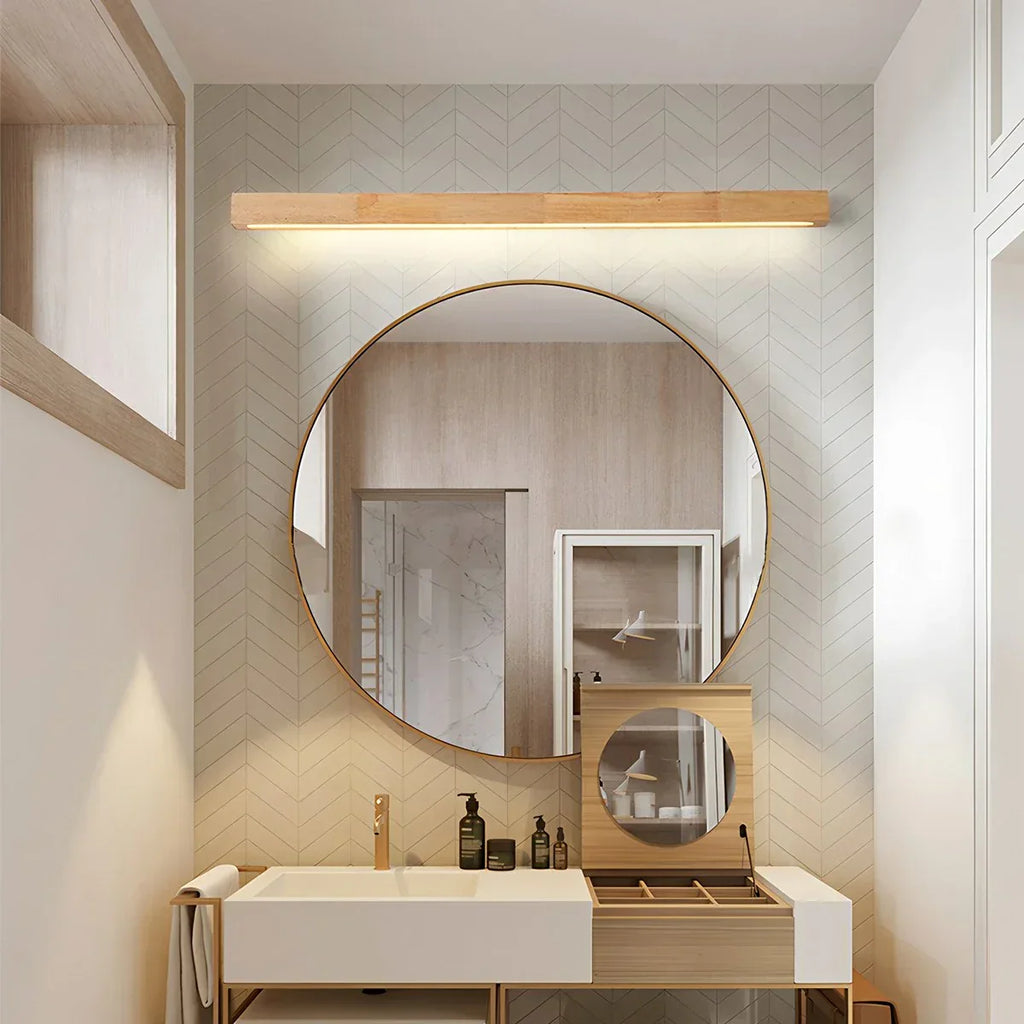 Arlo Linear Wood Wall Light For Hallways, Slim Modern Fixture