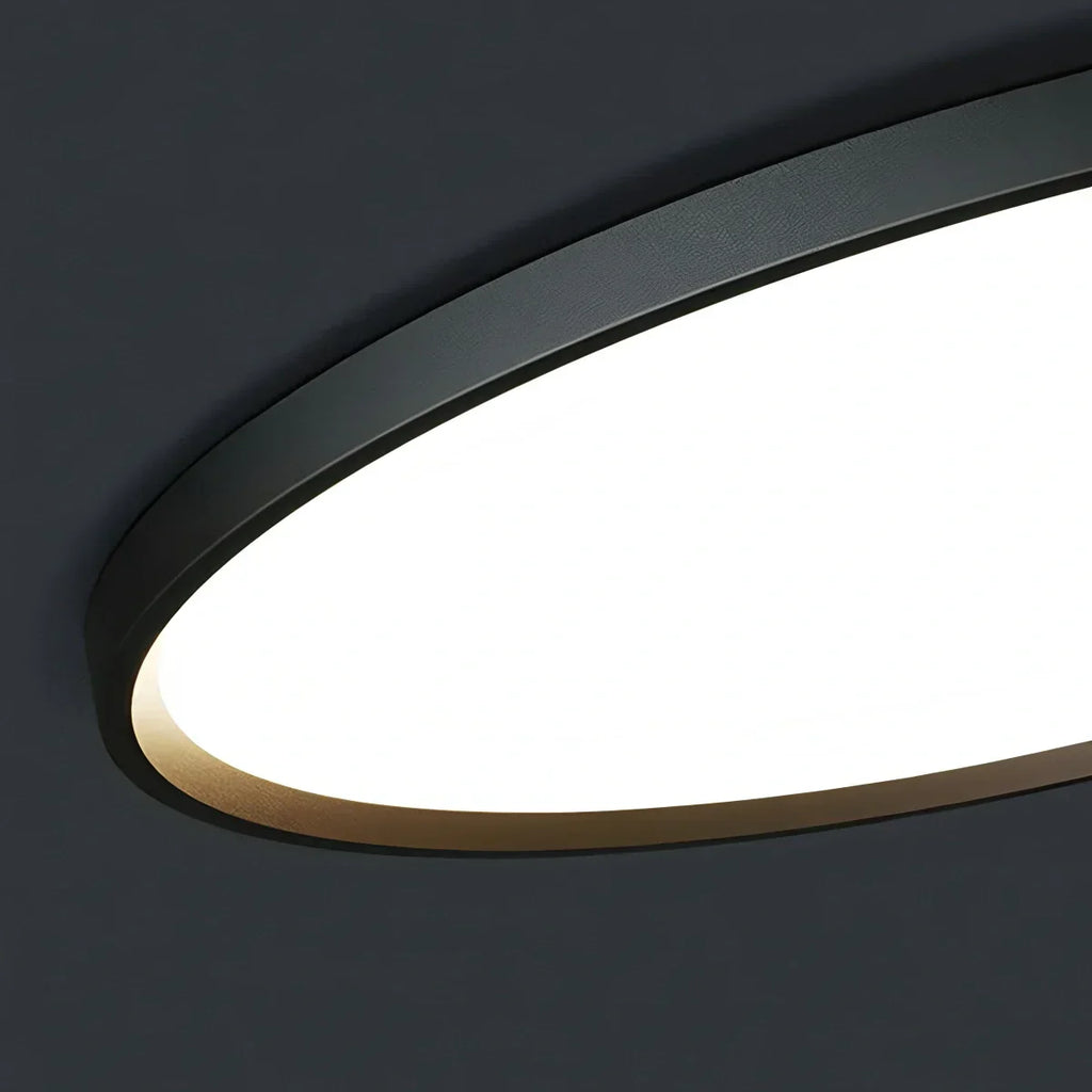 Bedroom Ceiling Light With Slim Flush Mount, Round Profile