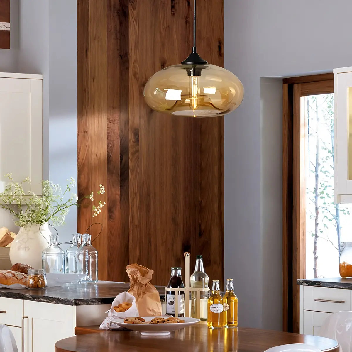 Vivid Glass Pendant Fixture for Dining Room Decor Accent