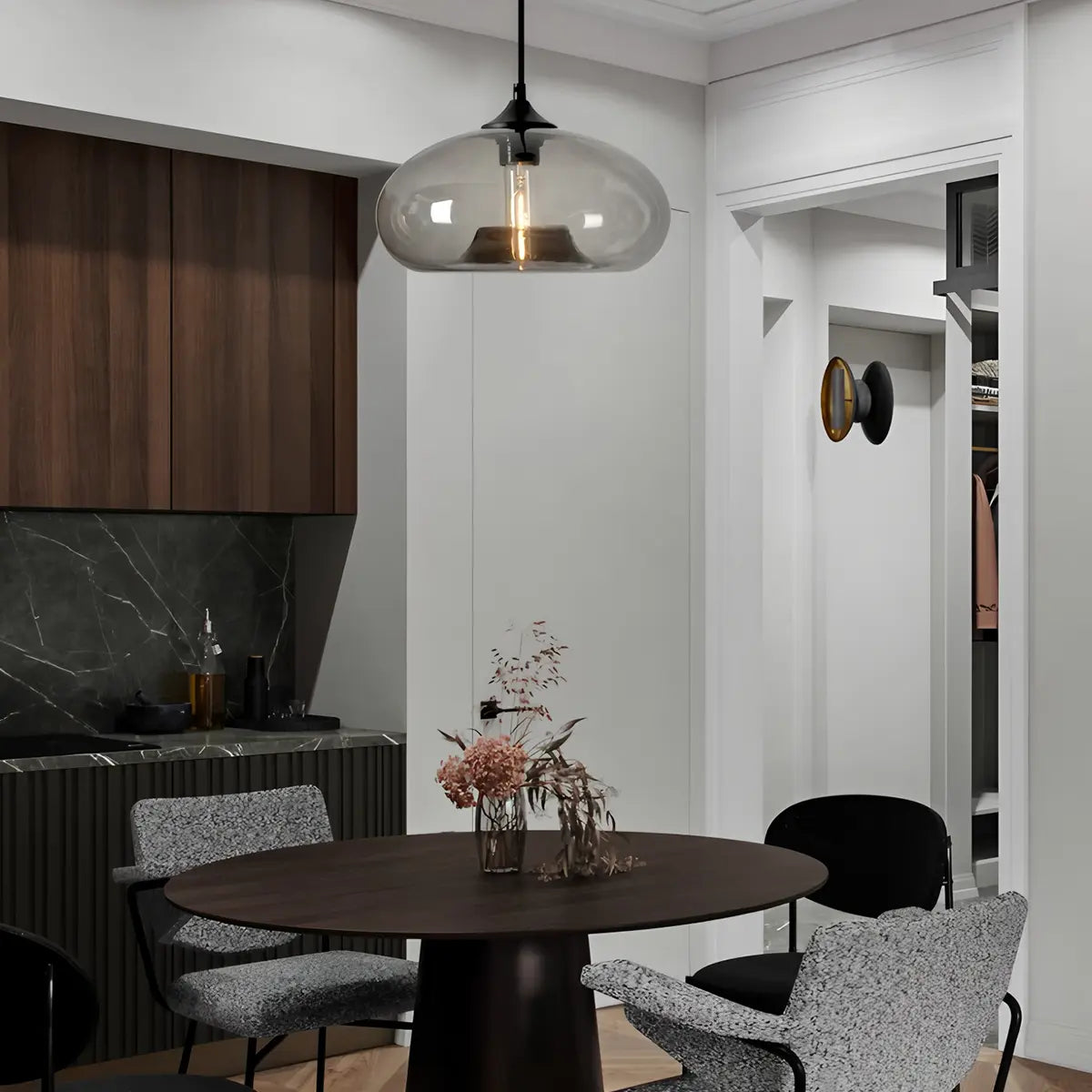 Vivid Glass Pendant Fixture for Dining Room Decor Accent