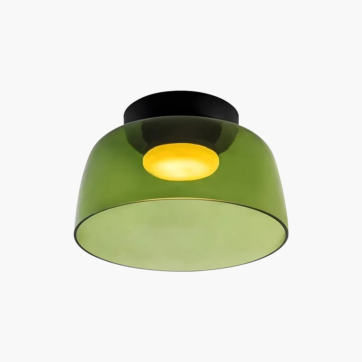 Cozy Bedroom Ceiling Fixture With Colored Glass Glow