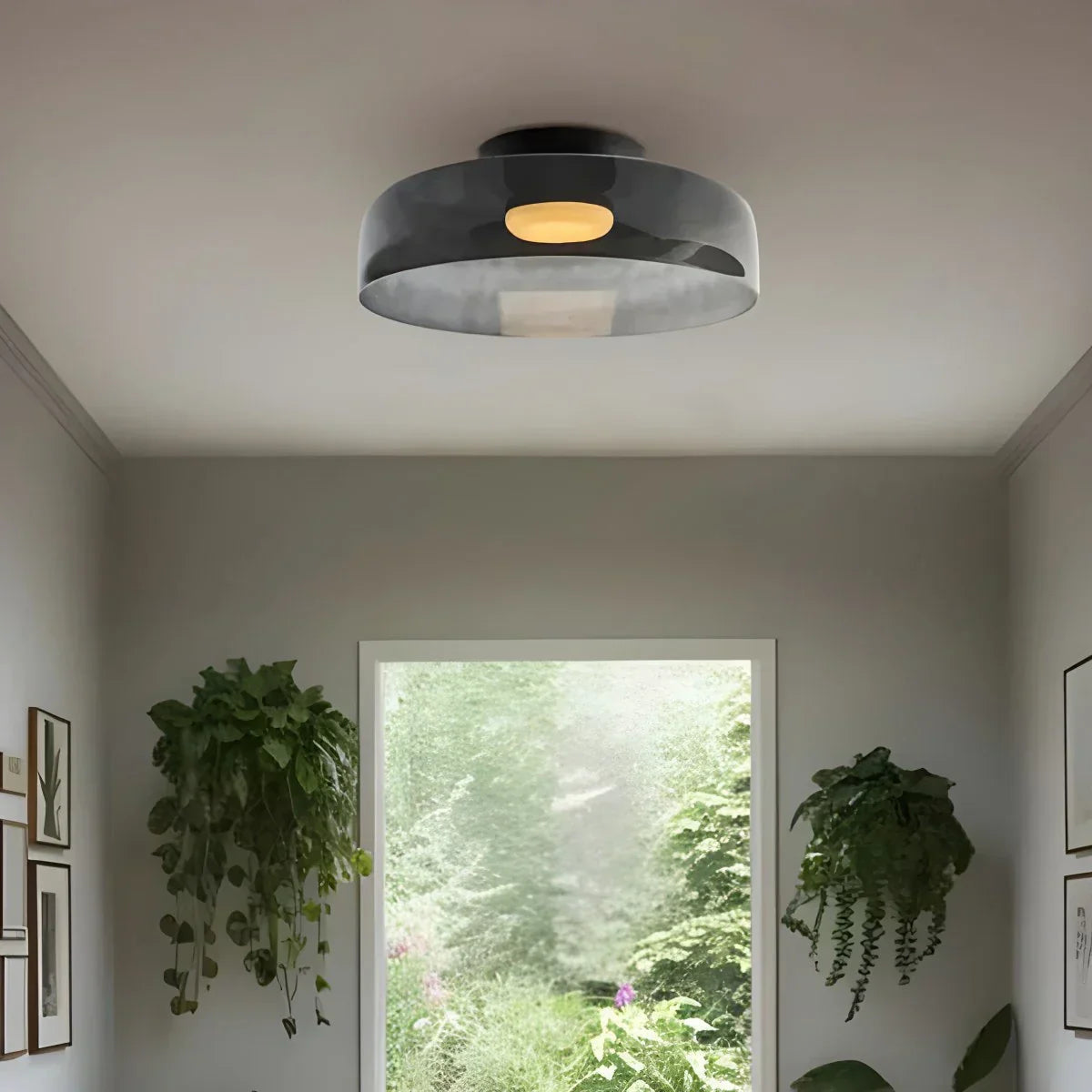 Koselig soveromstaklampe med farget glassglød