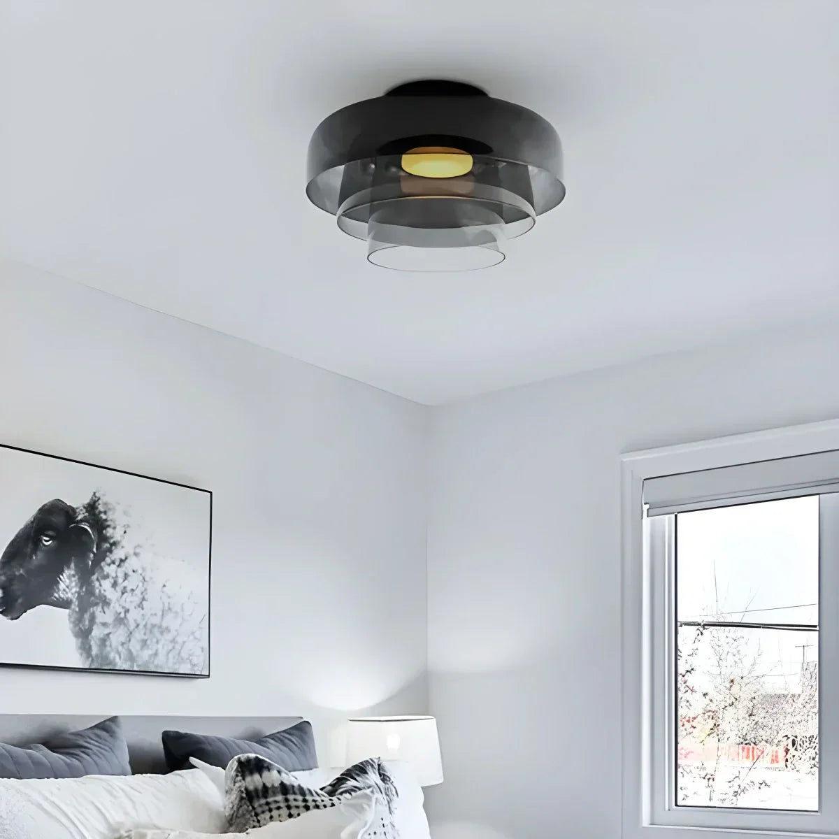 Koselig soveromstaklampe med farget glassglød