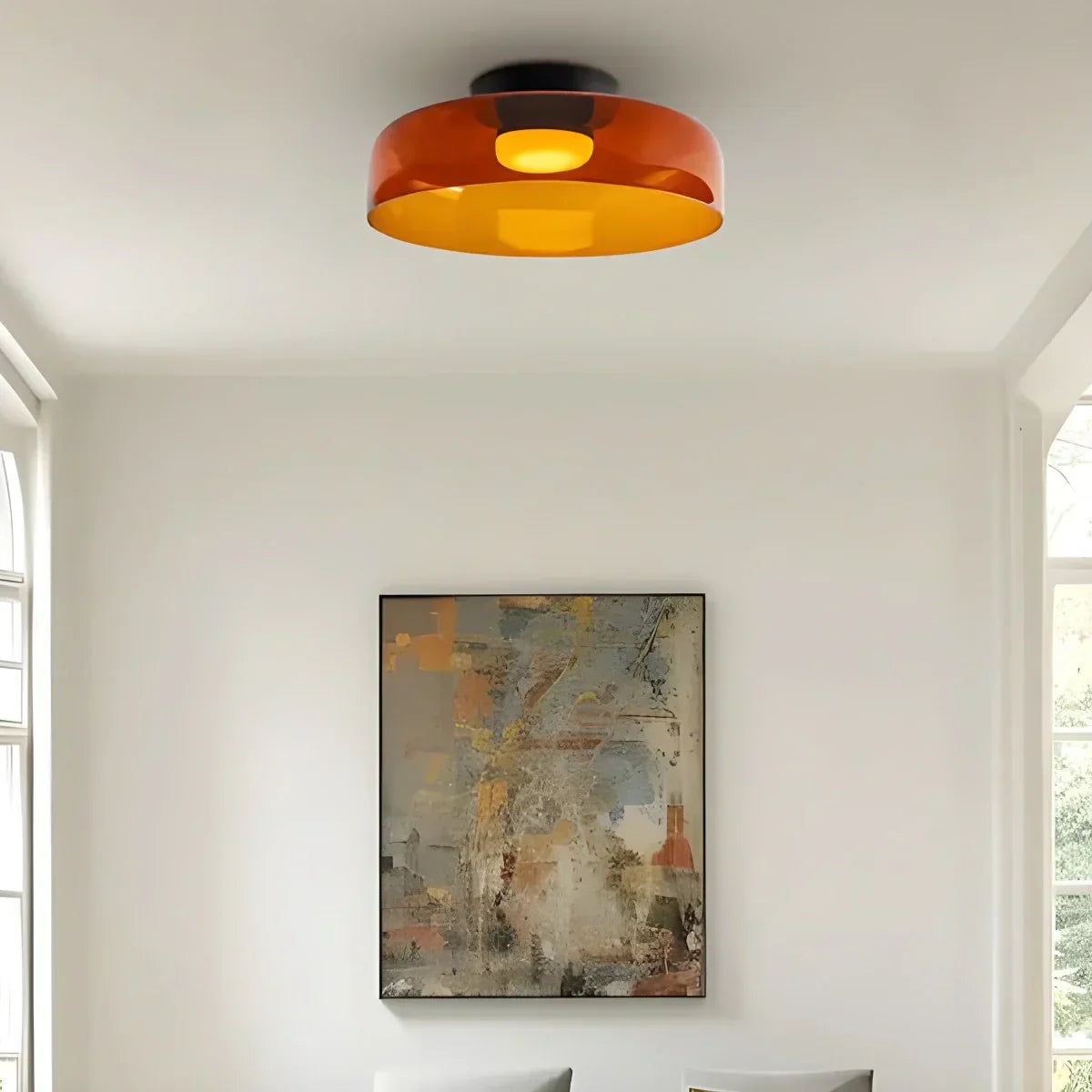 Koselig soveromstaklampe med farget glassglød