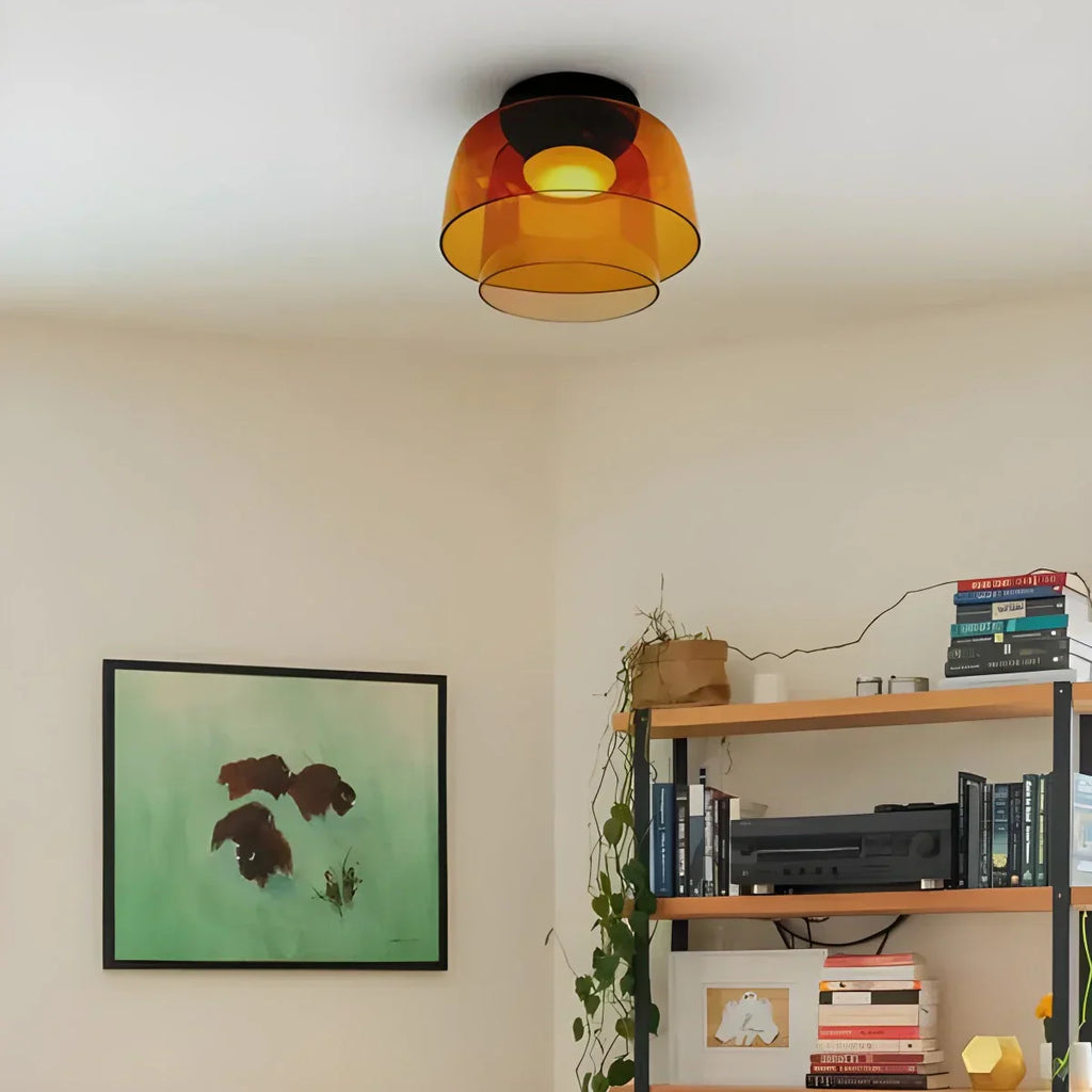 Koselig soveromstaklampe med farget glassglød