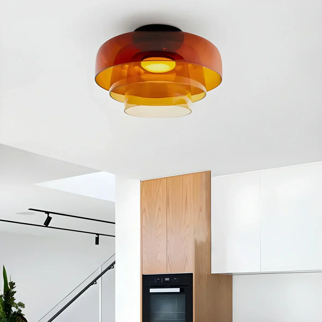 Koselig soveromstaklampe med farget glassglød