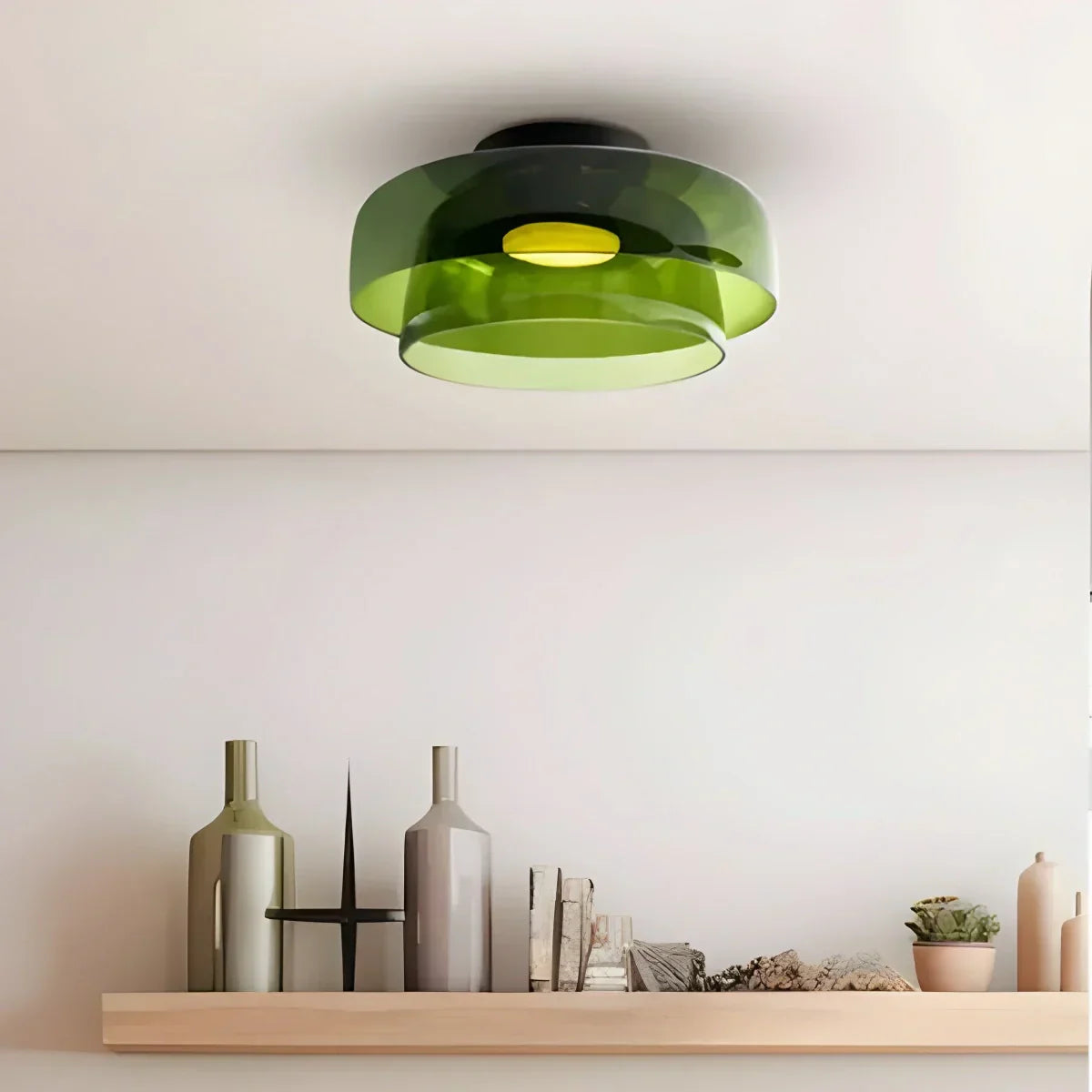 Koselig soveromstaklampe med farget glassglød