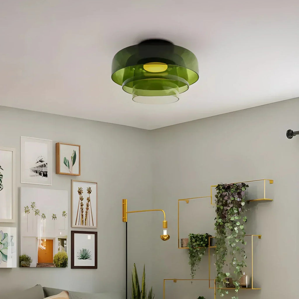 Koselig soveromstaklampe med farget glassglød