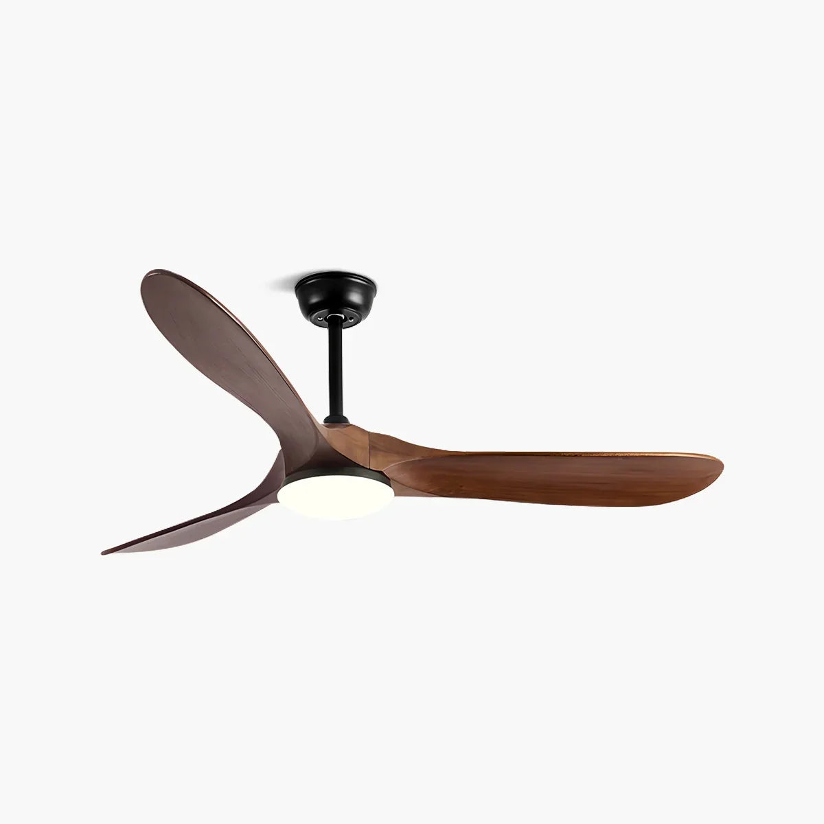 Three Solid Wood Blades Nordic Ceiling Fan With Light