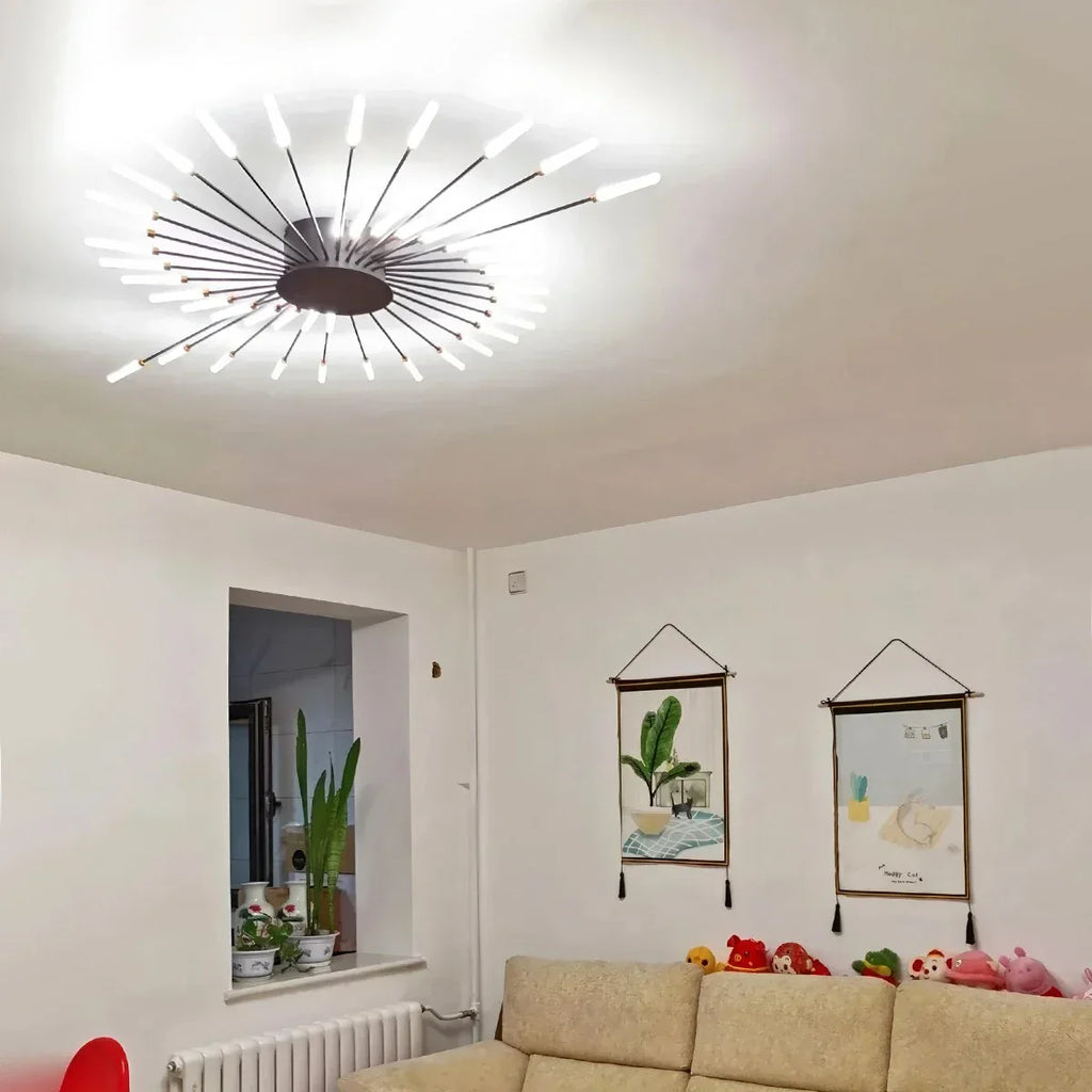 Fyrverkeri-inspirert stjerneburst taklampe for moderne hjem