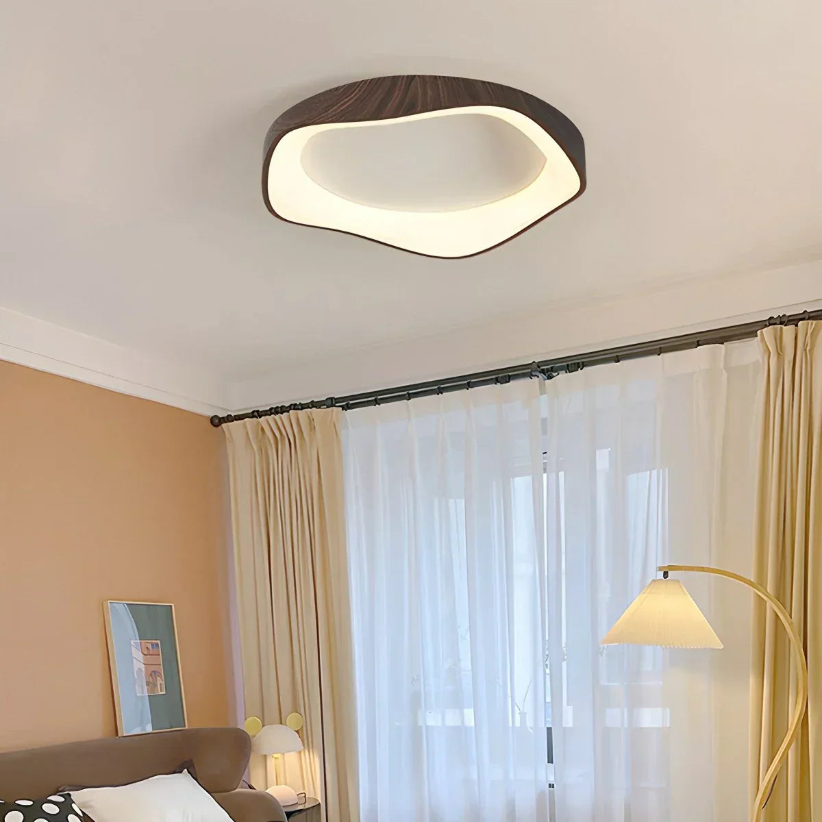 Scandinavian Inspired Ceiling Light With Acrylic Circle Design For Bedroom