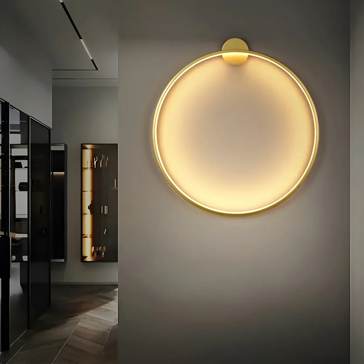 Circular LED Wall Light With Round Ring Design For Living Room