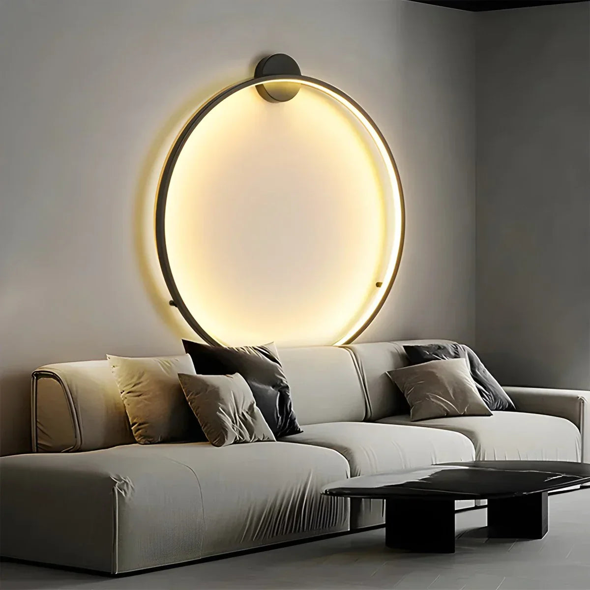Circular LED Wall Light With Round Ring Design For Living Room