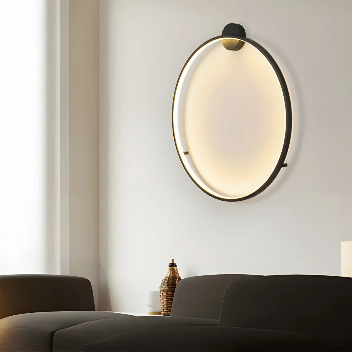 Circular LED Wall Light With Round Ring Design For Living Room