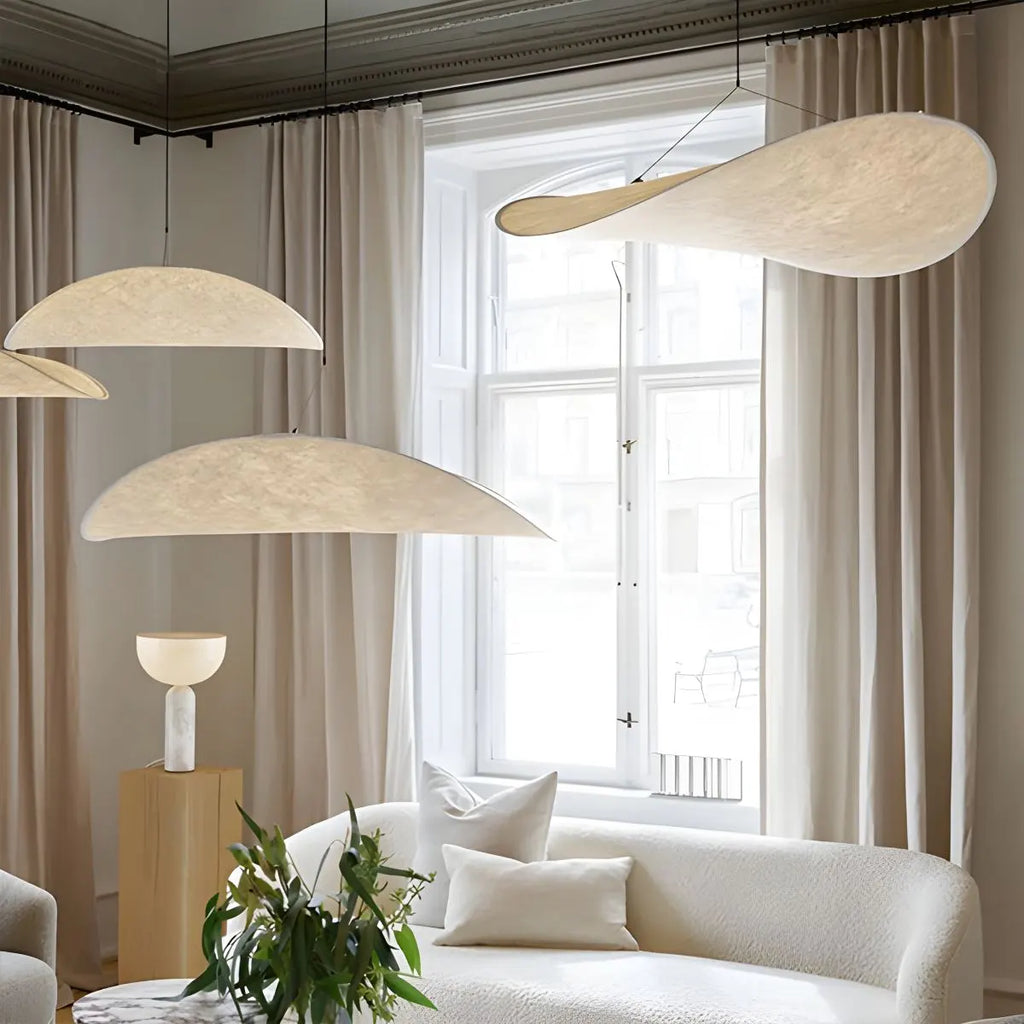 Zen umělecká závěsná lampa Cloud Silk do obývacího pokoje, lampa ve tvaru bramborové lupínky