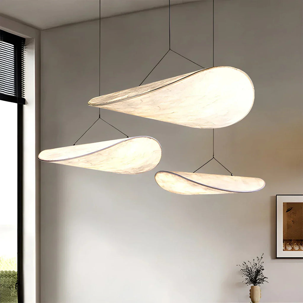 Zen umělecká závěsná lampa Cloud Silk do obývacího pokoje, lampa ve tvaru bramborové lupínky