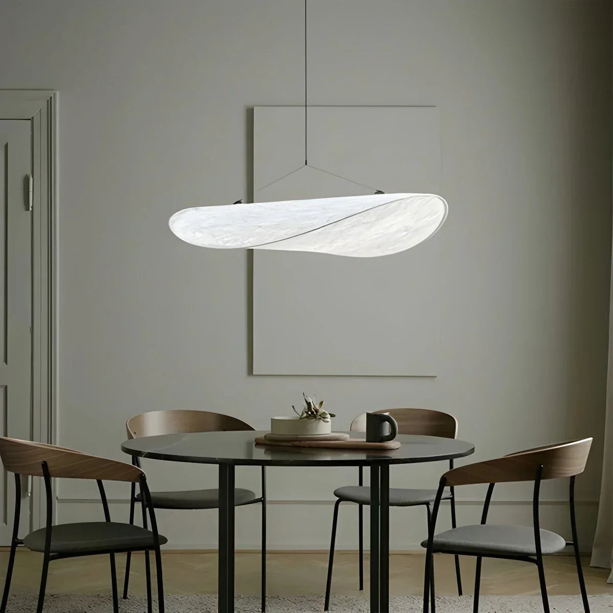 Zen umělecká závěsná lampa Cloud Silk do obývacího pokoje, lampa ve tvaru bramborové lupínky