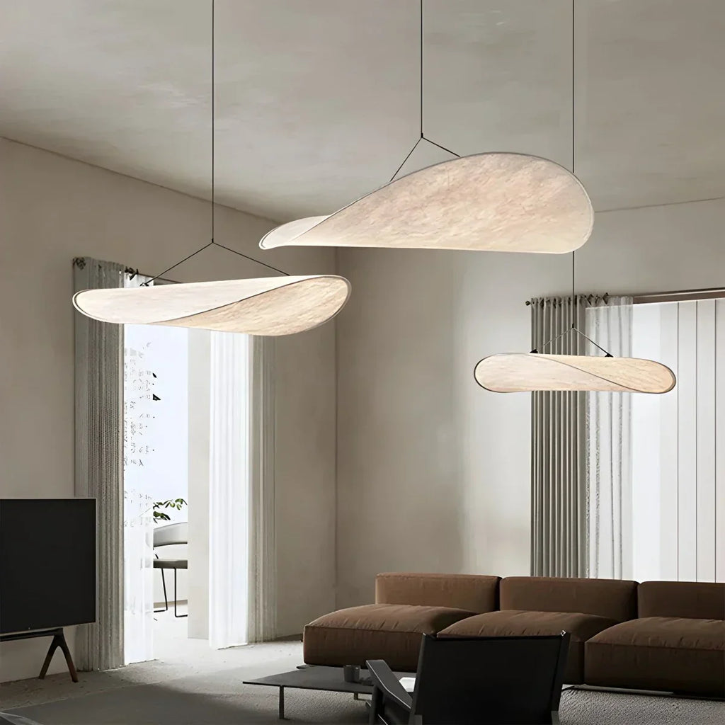 Zen umělecká závěsná lampa Cloud Silk do obývacího pokoje, lampa ve tvaru bramborové lupínky
