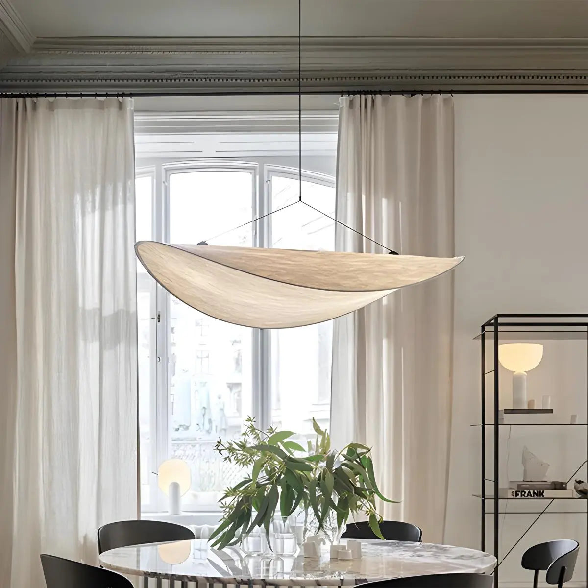 Zen umělecká závěsná lampa Cloud Silk do obývacího pokoje, lampa ve tvaru bramborové lupínky