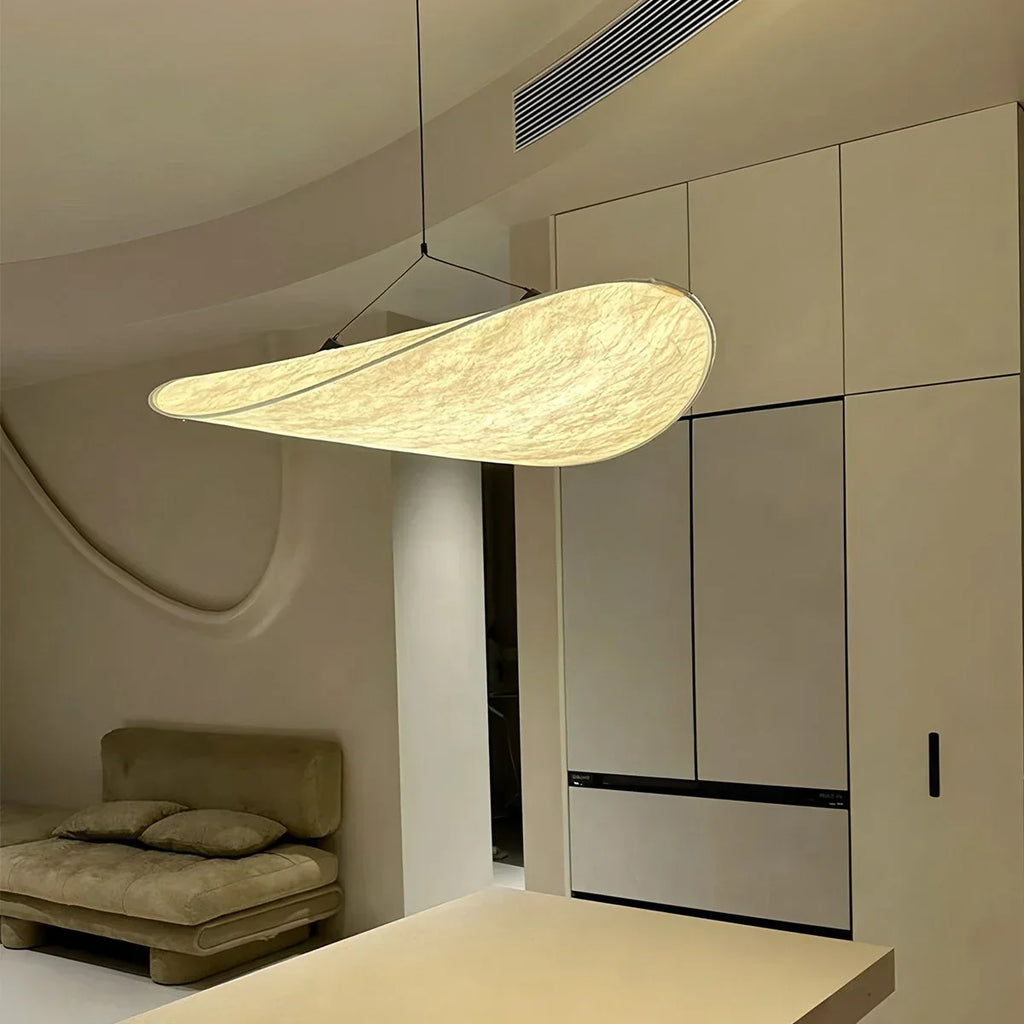 Zen umělecká závěsná lampa Cloud Silk do obývacího pokoje, lampa ve tvaru bramborové lupínky