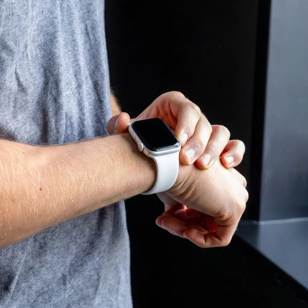 Apple Watch White Classic Silicone Band Replacement Strap