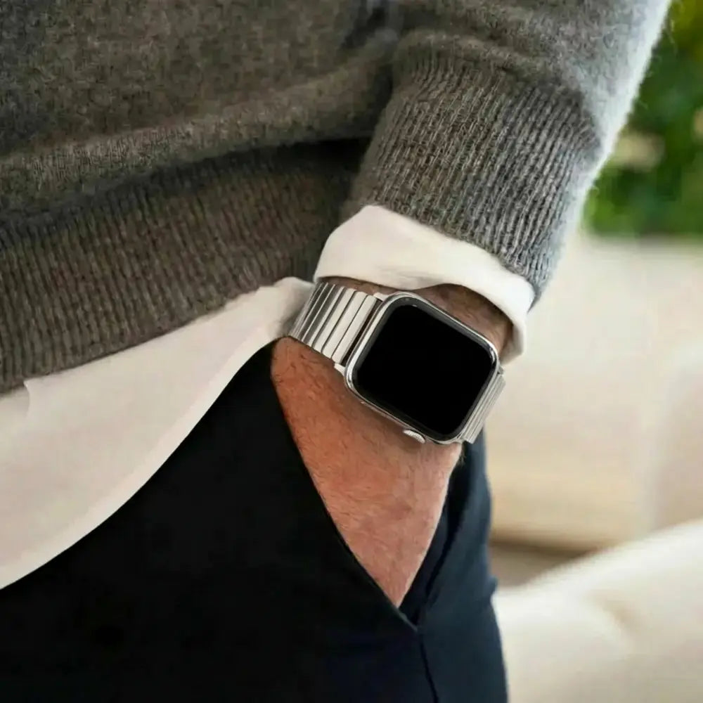Bracelet élastique argent Apple Watch Bracelet en acier inoxydable