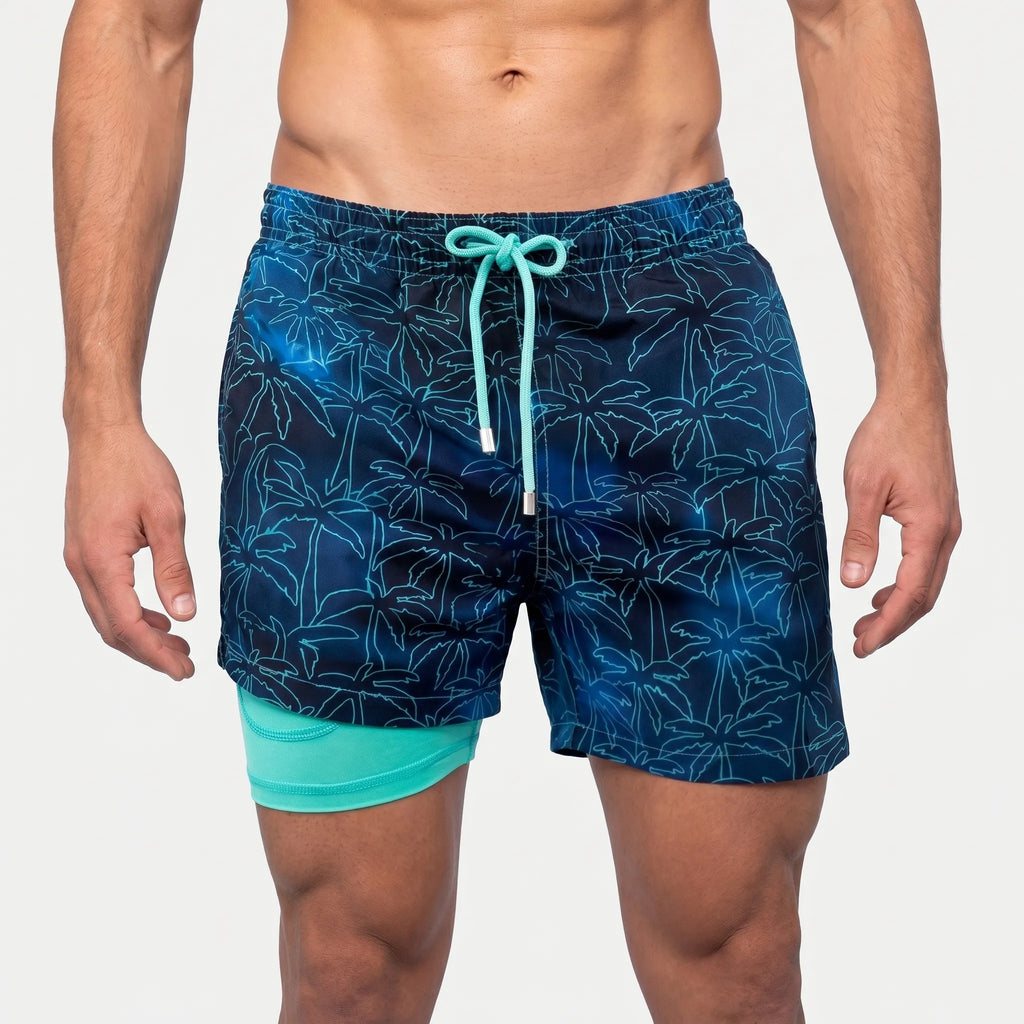 Pantaloni scurți de înot căptușiți pentru bărbați - Înot în ocean - Ormexis