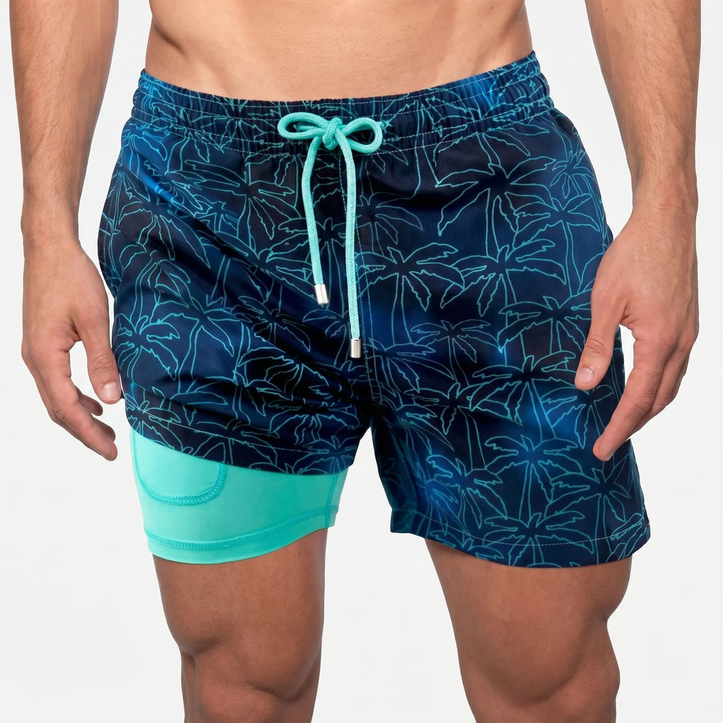 Pantaloni scurți de înot căptușiți pentru bărbați - Înot în ocean - Ormexis