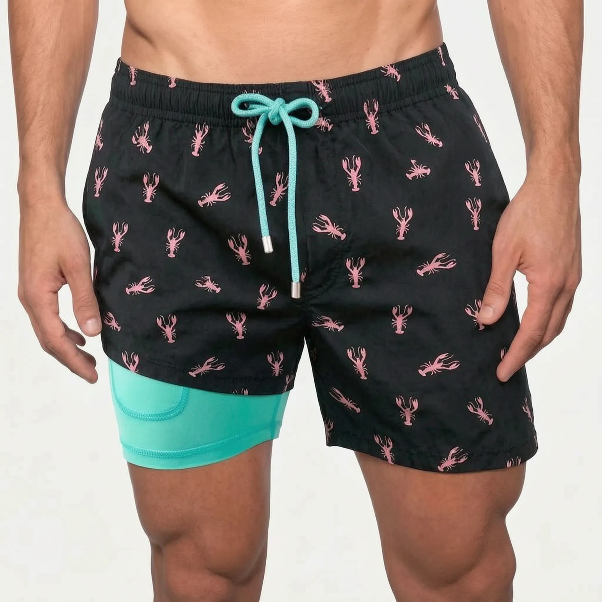 Pantaloni scurți de înot căptușiți pentru bărbați - Înot în ocean - Ormexis