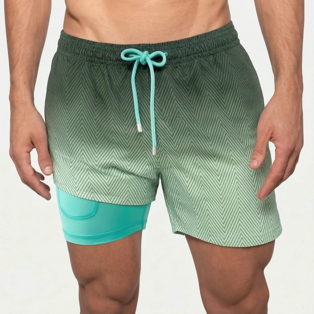 Pantaloni scurți de înot căptușiți pentru bărbați - Înot în ocean - Ormexis