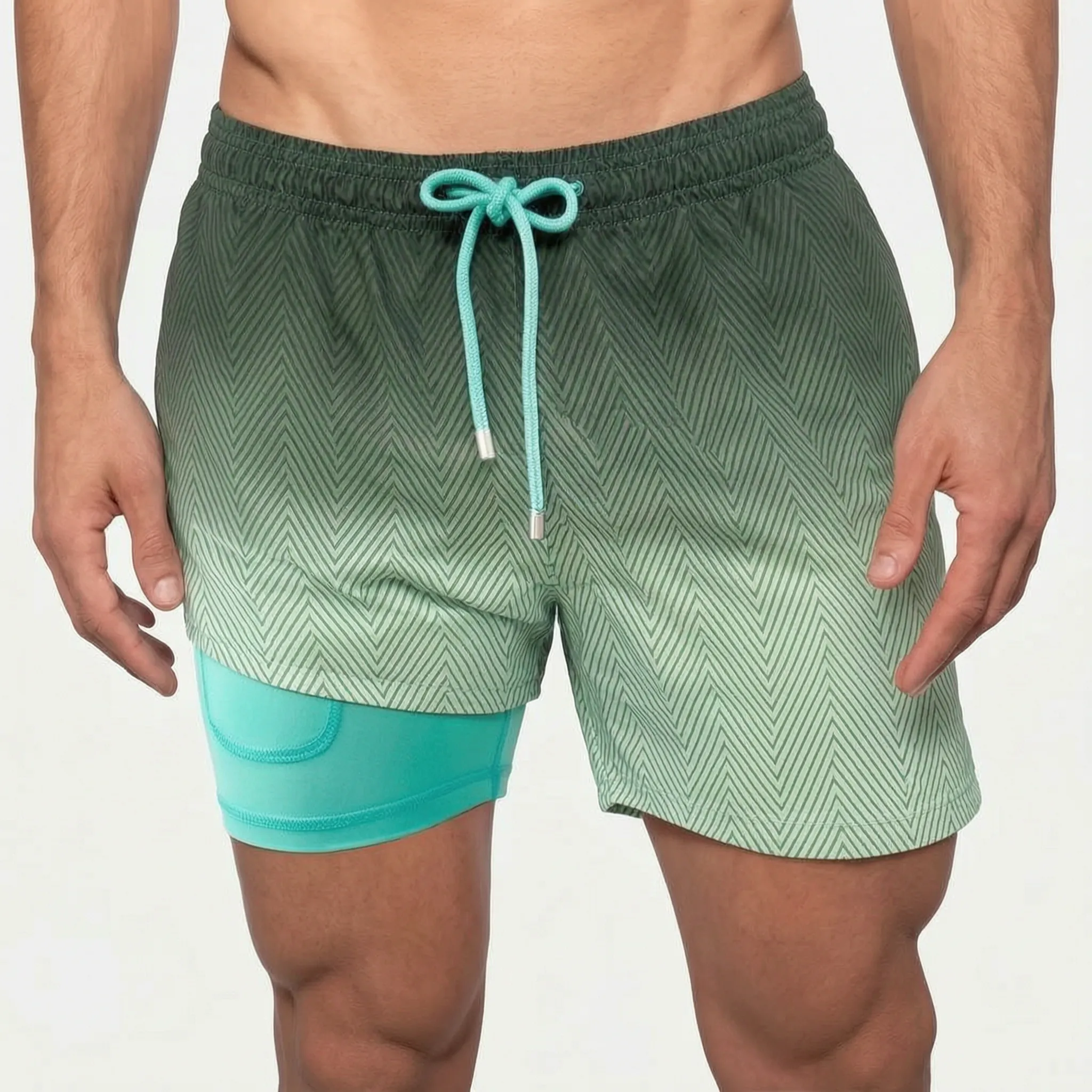 Pantaloni scurți de înot căptușiți pentru bărbați - Înot în ocean - Ormexis