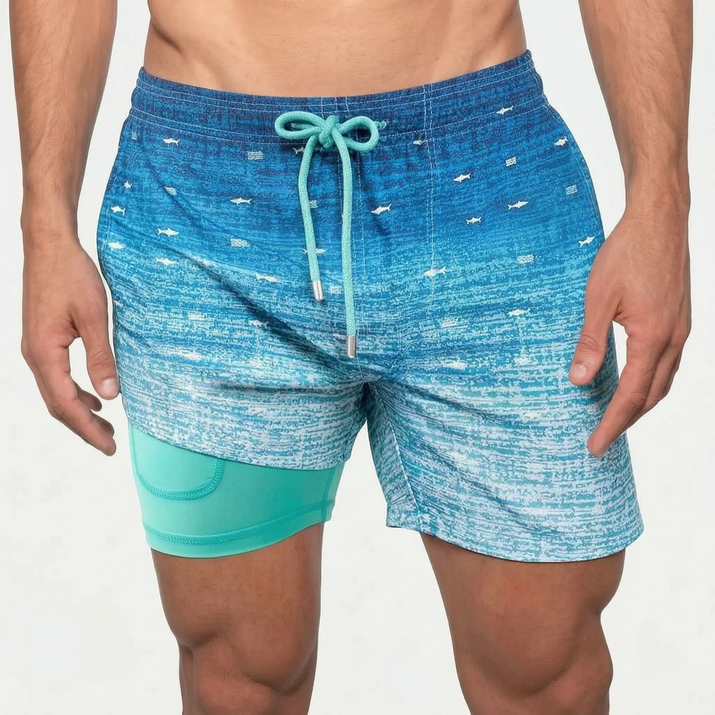 Pantaloni scurți de înot căptușiți pentru bărbați - Înot în ocean - Ormexis