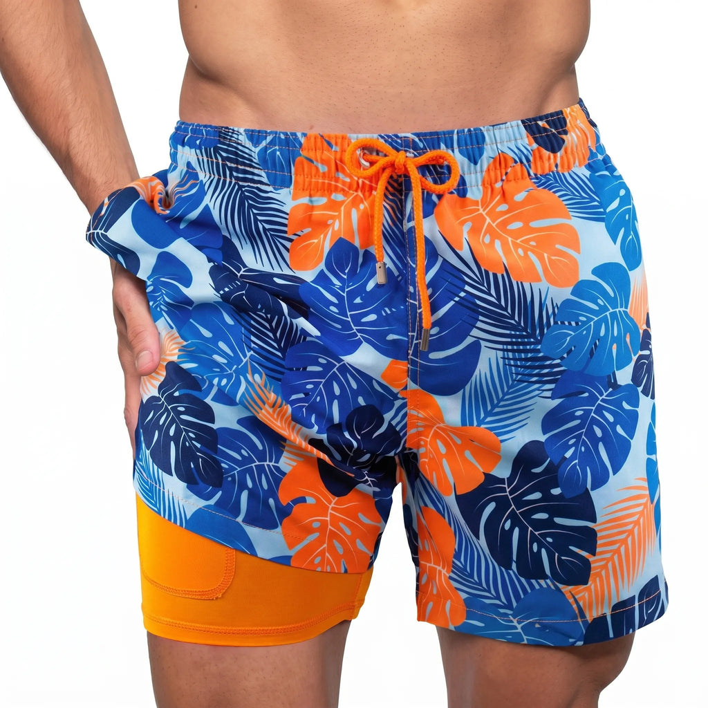 Pantaloni scurți de înot căptușiți pentru bărbați - Înot în ocean - Ormexis