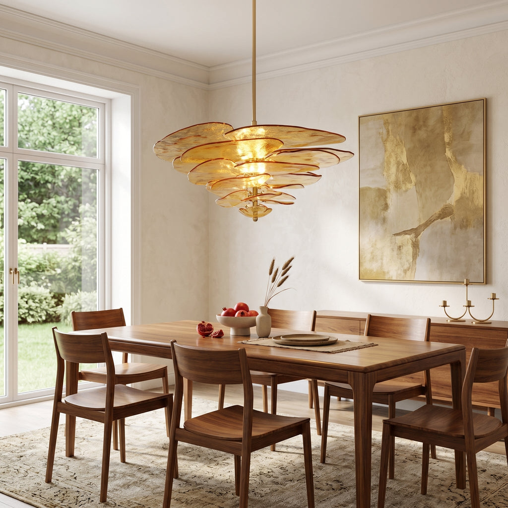 Corolla Tiered Glass Petal Chandelier | Ormexis