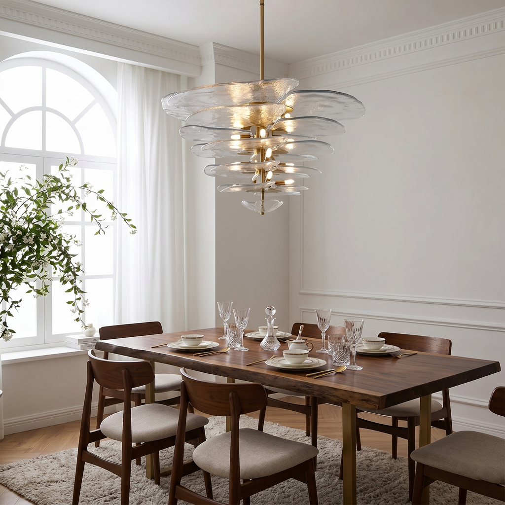 Corolla Tiered Glass Petal Chandelier | Ormexis