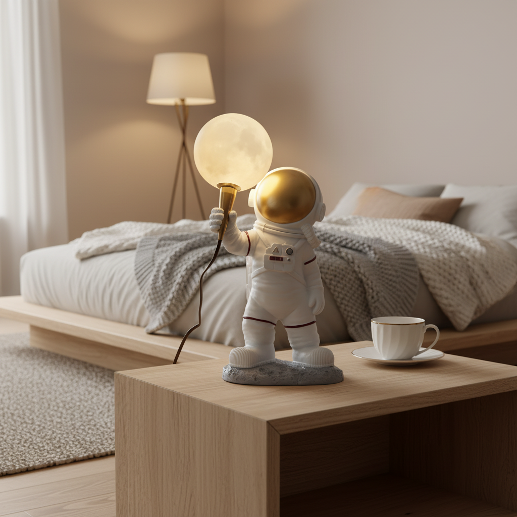 Astronaut Kids Table Lamp With Warm Glow Night Light