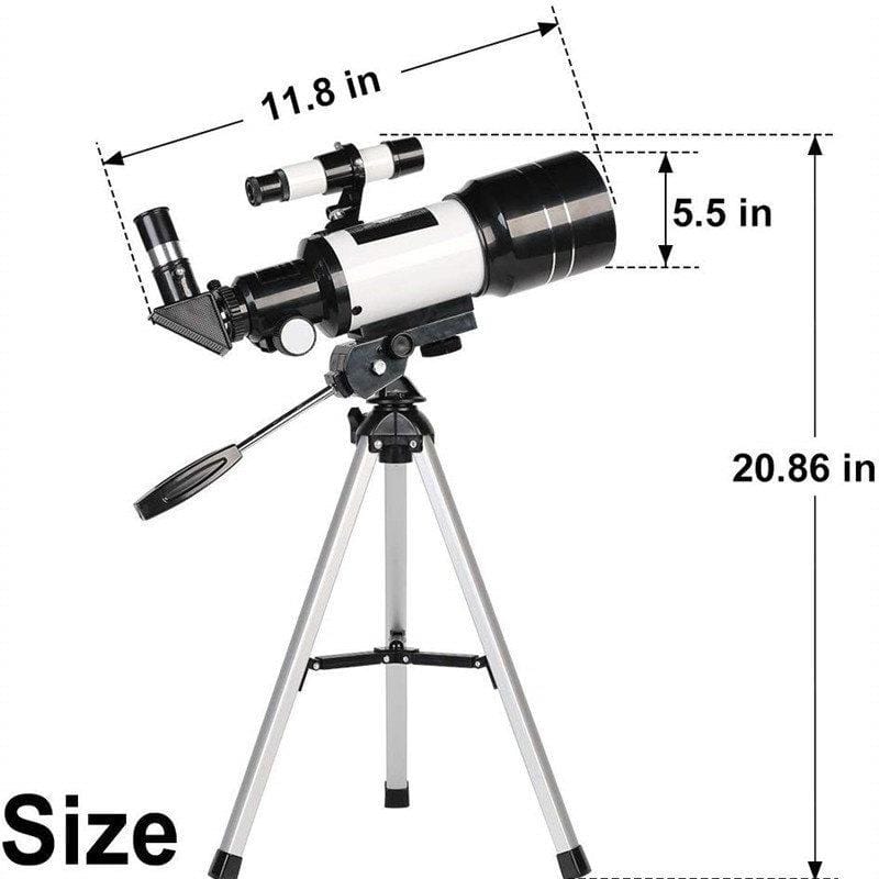 70mm Aperture Telescope With Adjustable Tripod And Smartphone Adapter For Stargazing